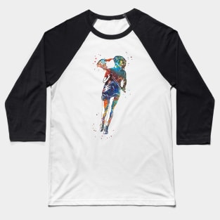 Lacrosse Player Girl Baseball T-Shirt